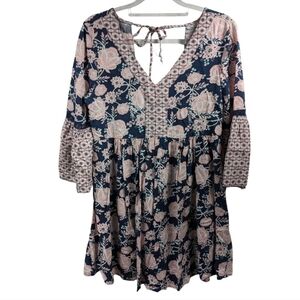 True Craft Bell Sleeve Tunic Mini Dress Sz S